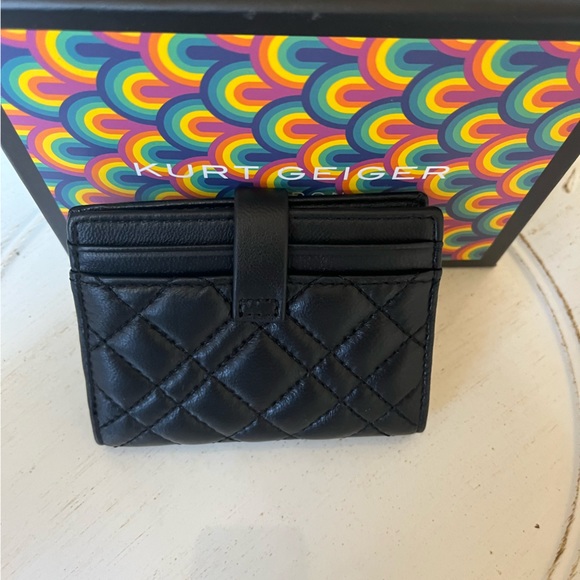 Kurt Geiger black quilted leather bifold cardholder like new - Picture 8 of 9